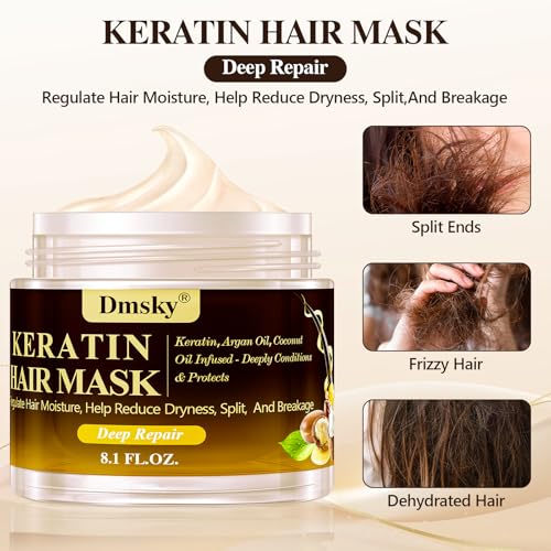 Dmsky Keratin & Collagen Hair Mask - 16.2oz Deep Conditioning Treatment