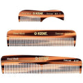 Kent Set Men's Hair Pocket Combs, Tortoise 81T X-Small, FOT All Fine Tooth, R7t Double Toothed Fine and Coarse. Best Hair, Beard and Mustache Grooming Kit for Travel and Home Care, Handmade in England