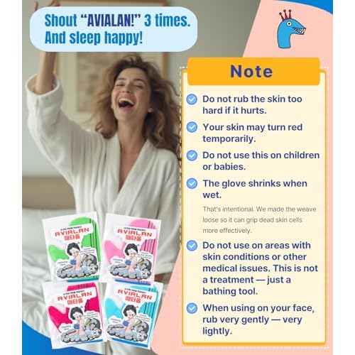 Exfoliating Glove Korean Skin Care Body wash loofah face Lip Body Scrub Dry Brushing Body Brush Foot Back Scrubber scrubbing Bathing Sponge Black Head Remover Gloves (4colors, 4pack)