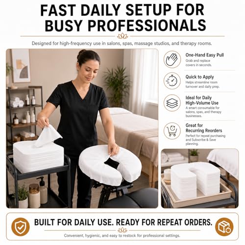 Disposable Face Cradle Covers - 100 Pack Soft Massage Headrest Covers