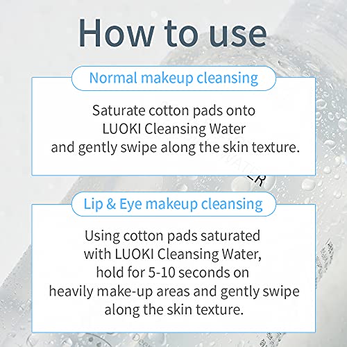 LUOKI Double Shot Cleansing Water 500ml (16.9 fl oz) - Hypoallergenic Deep Clean Micellar Cleansing Water and Makeup Remover¡¦ (33.8 Fl Oz(Pack of 2))