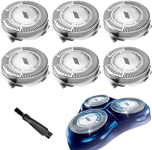 HQ8 Replacement Heads for Philips Norelco Aquatec Replacement Heads for Norelco Aquatec Shavers Razor Replacement Blades for PT720 PT730 AT880 At830 AT810 AT815,OEM Upgraded HQ8 Blades,6Pack & Brush