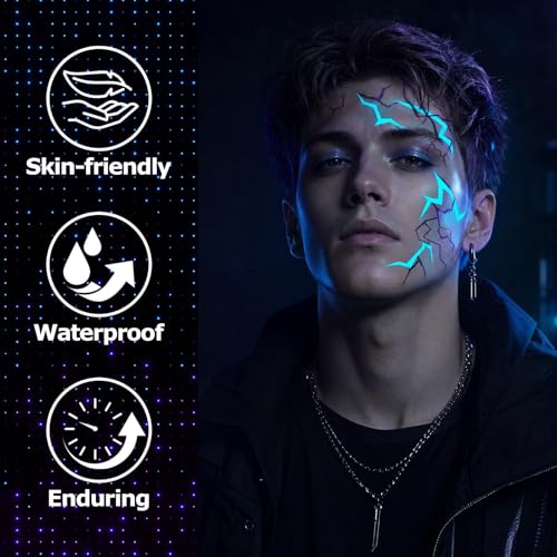 Luminous Laser Temporary Tattoos - 16 Designs, 2 Sheets