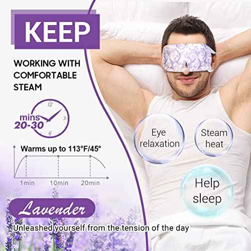 16 Packs Steam Eye Masks for Dry Eyes, Lavender Heated Eye Mask, Relief Tired Eyes & Dark Circle, Warm Compress for Puffiness, Disposable Travel Essentials & Relaxation Set for Women, Christmas