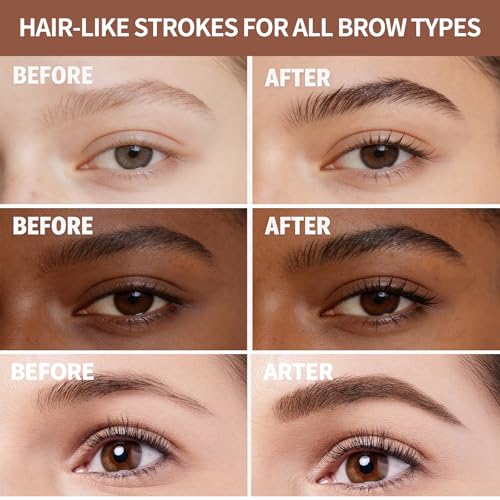 4D Eyebrow Pencil Waterproof Dual Brush Microblading Pen Dark Brown