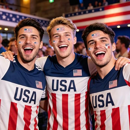 56Pc American Flag Temporary Tattoos Waterproof