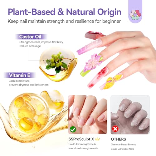 SAVILAND White 3D Nail Gel - Strong Sculpting, No Wipe, Long-Lasting Nail Art