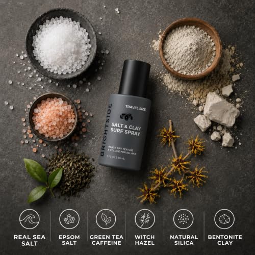 BRIGHTSIDE Sea Salt Spray for Men – Texture, Volume & Light Hold (6oz) Travel Size