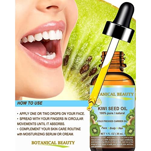 Botanical Beauty KIWI SEED OIL. 100% Pure Natural Undiluted Virgin Cold Pressed Carrier Oil for Face, Skin, Body, Hair, Nail Care (1 Fl Oz)