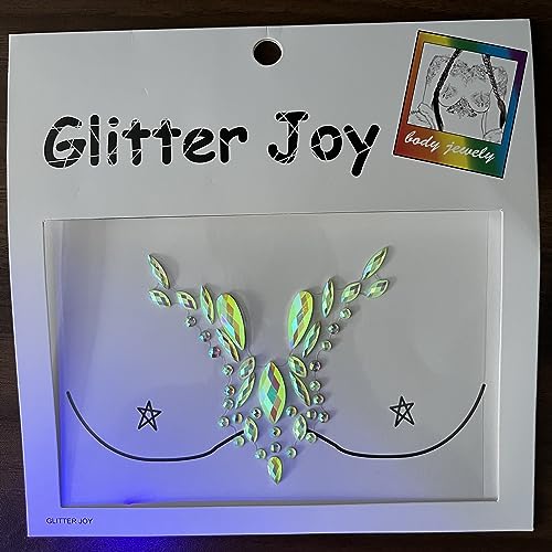 Glow in The Dark Body Gems Stick on Luminous Body Jewery Glitter Women Makeup for Festival Party, 2-Pack