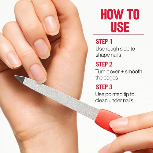 Revlon Emeryl Nail File Red/Silver Pack of 1 Nail Grooming Tool