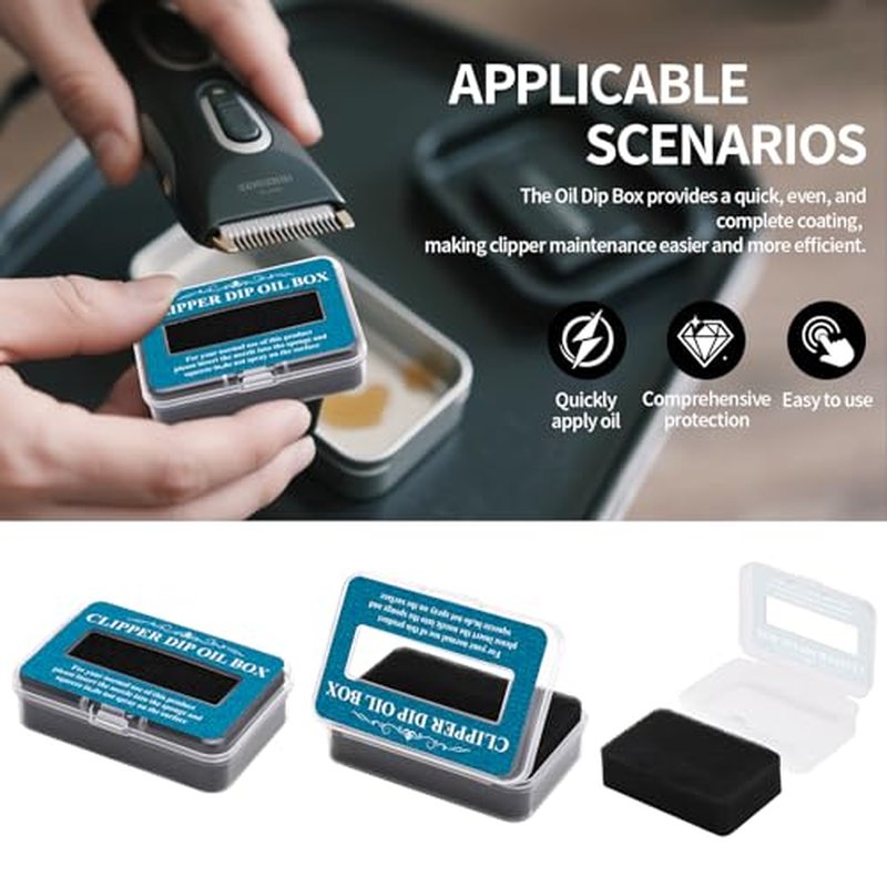 BarberTop Hair Clipper Oil Set with Brush and Dip Box