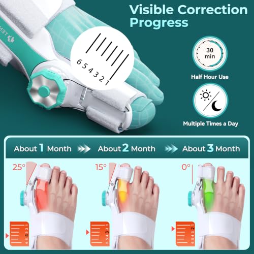 Bunion Corrector for Men Women - Adjustable Toe Straightener with Silicone Padding