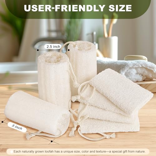 7 Pack Natural Loofah Sponge Exfoliating Body Scrubber