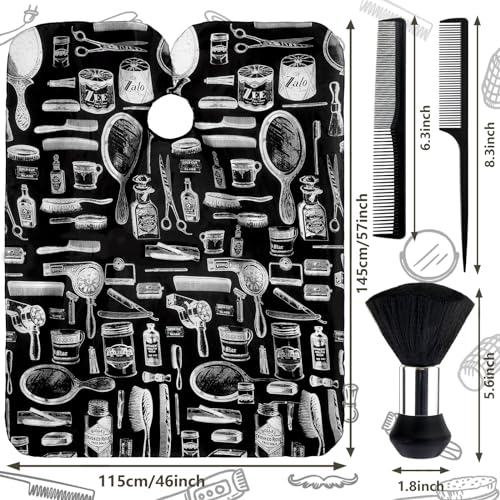 Professional Hair Cutting Cape Kit with Duster Brush