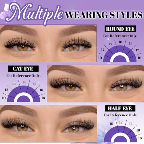 Fyonas Wispy Eyelash Clusters - 180pcs C Curl 10-16mm