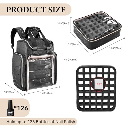 Extra Large Nail Polish Organizer Bag - Holds 126 Bottles