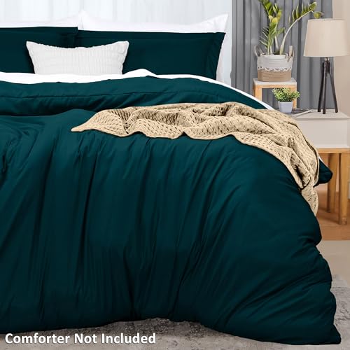 Utopia Bedding Duvet Cover Queen Size - 1 Duvet Cover with 2 Pillow Shams - 3 Pieces Bedding Duvet Cover with Zipper Closure - Soft Brushed Microfiber, 90 X 90 Inches (Queen, Teal)