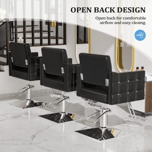 OmySalon Hydraulic Barber Chair - Heavy Duty Salon Styling Chair