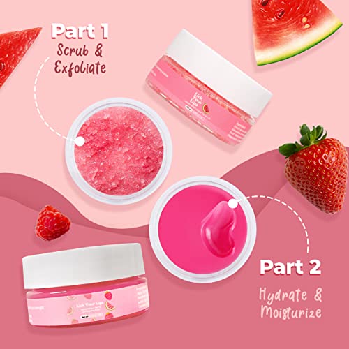 Watermelon Sugar Lip Scrub Exfoliator with Brush – Vegan