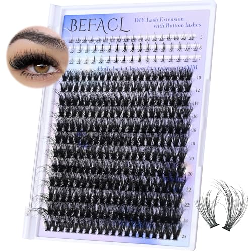 Fluffy D Curl Lash Clusters & Bottom Lashes 294pcs Mix