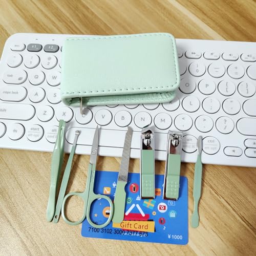 7-Piece Stainless Steel Manicure Set Travel Kit with Zipper