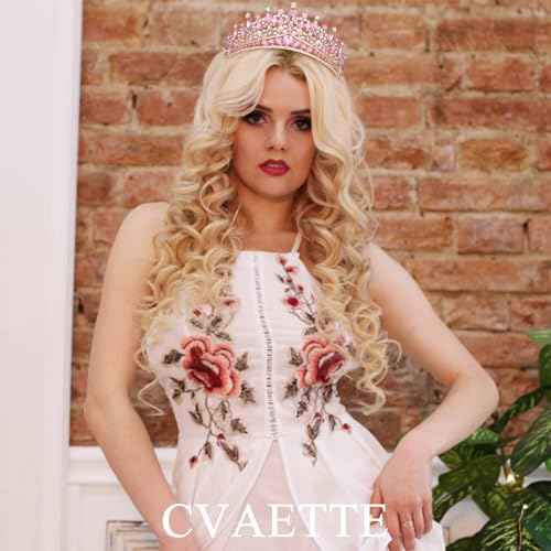 CAVETEE Birthday Crowns for Girls, Pink Tiaras and Crowns for Women and Girls Princess Crown and Tiara for Birthday Queen Parties Pageant Prom