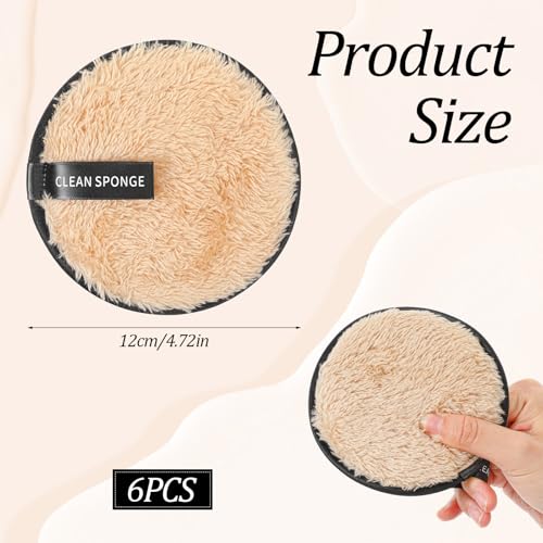 Reusable Makeup Remover Pads 6-Pack, Soft Cotton Rounds