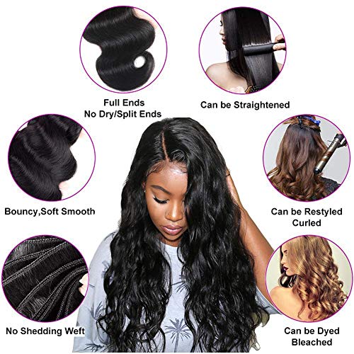 Body Wave Bundle 18 20 22 Inch Body Wave Human Hair Bundles Body Wave Hair 3 Bundles 10A Grade 100% Unprocessed Brazilian Virgin Hair Extensions for Black Women