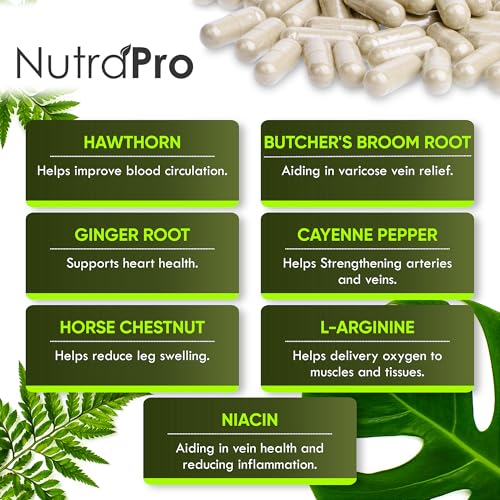 NutraPro Blood Circulation Supplement - Leg & Vein Support, 90 Caps