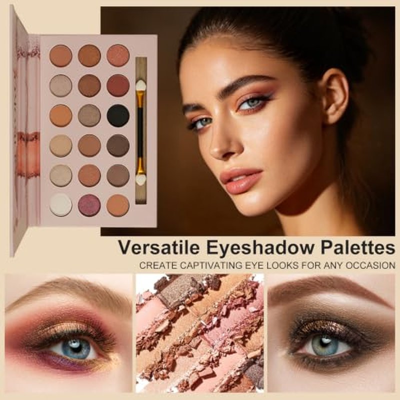 All-in-One Makeup Set for Women - 18 Color Palette & Brushes