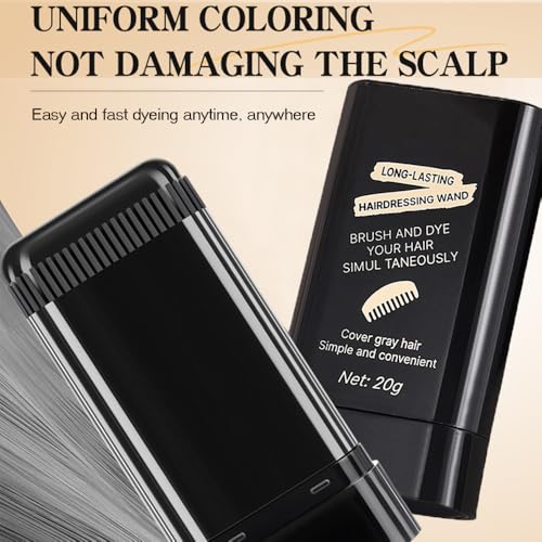 MOONGAZE 2-Pack Waterproof Root Touch-Up Hair Color Stick & Comb for Gray Coverage