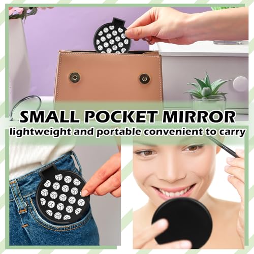 RattanView 24 Pcs Volleyball Compact Mirror Valentine Gifts for Team Folding Makeup Pocket Mirror Bulk 2.75 Inches Portable for Volleyball Team Girl Player Accessories Party Supplies(Black)