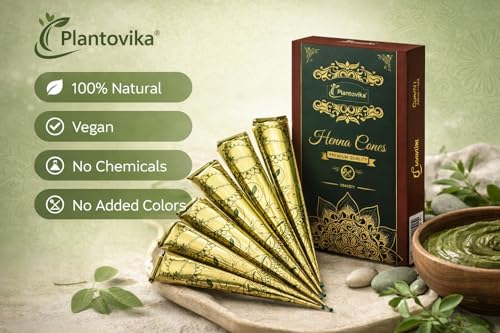 Natural Henna Cones - Ready-to-Use Hair Color Paste, Pack of 6
