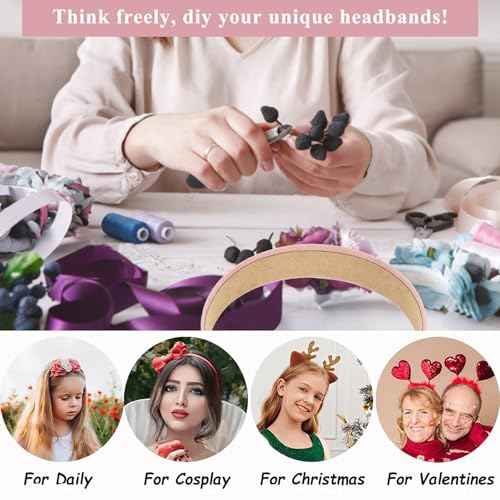 Wecoe 10pcs Headbands for Women Suede Like 1 Inch Wide Headbands Red White Black Pink Purple Blue Green Headband Non Slip Fashion Costume Hair Accessories Women Girls Diademas Para Mujer