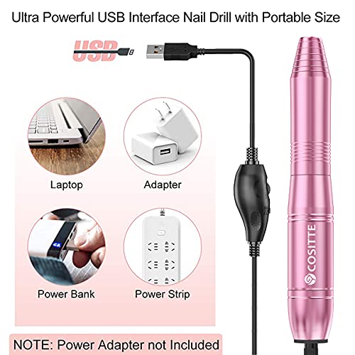 COSITTE Portable Electric Nail Drill for Manicure & Pedicure