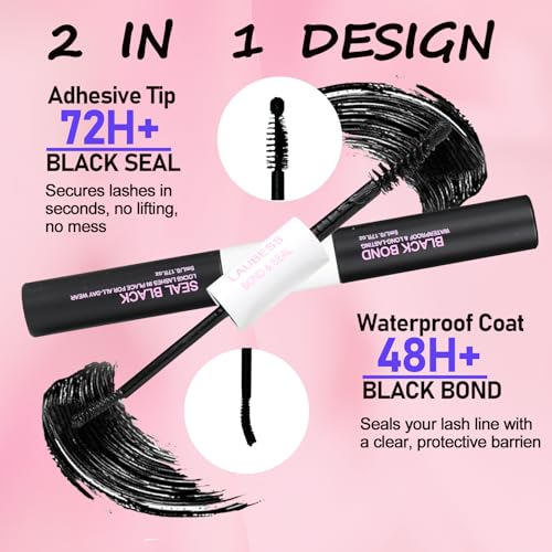 LAUBESS Lash Bond and Seal - Waterproof Cluster Lash Glue 10ml