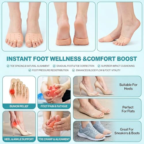 Silicone Toe Separators for Women & Men (8-Pack)