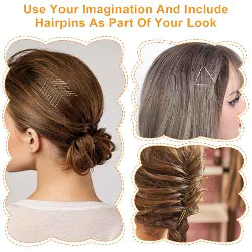 Mini Bobby Pins,100 Count 1.38 Inch Small Bobby Pins Waved Hair Pins Curved Metal Hair Clip Hairpins for Women Gilr Kids Buns Long Straight Curly Hair Wedding Hairstyles Accessories(Gold)