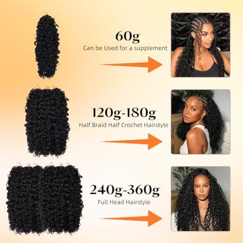 Burmese Curly Human Crochet Hair 18" 120g Pre-Separated