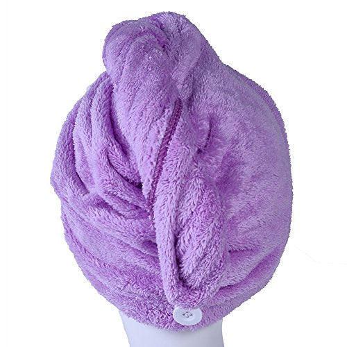 Microfiber Hair Towel Wrap - Ultra Absorbent Turban for Quick Drying