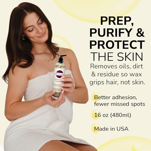 PreWax Cleanser Solution 16oz ? Prepares & Protects Skin by Removing Dirt & Oils ? Helps Improve Wax Adhesion for Smoother Results ? Pre Wax Cleanser with Witch Hazel, Chamomile & Calendula