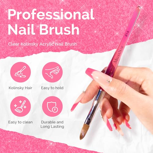 MelodySusie Kolinsky Acrylic Nail Brush - Professional Nail Art Tool