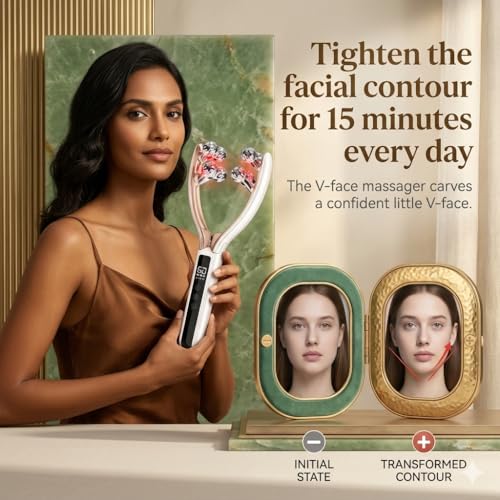 Versha Facial Massager with Red Blue LED Light & Double Chin Sculpting