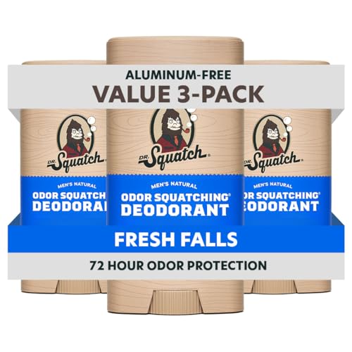 Dr. Squatch Natural Deodorant Men 72Hr Fresh Falls 3-Pack