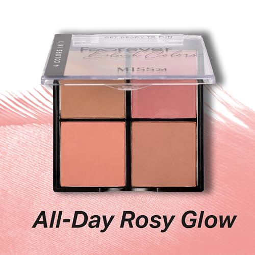 MISS2M 4-in-1 Waterproof Blush Palette - 24hr Matte