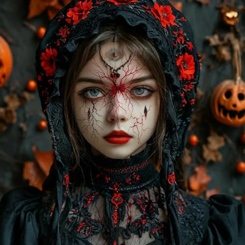 Halloween Temporary Tattoos Stickers - 10 Sheets Fake Scars