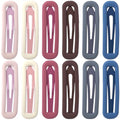 Metal Snap Hair Clips for Women, 12pcs Matte Rectangle Barrettes