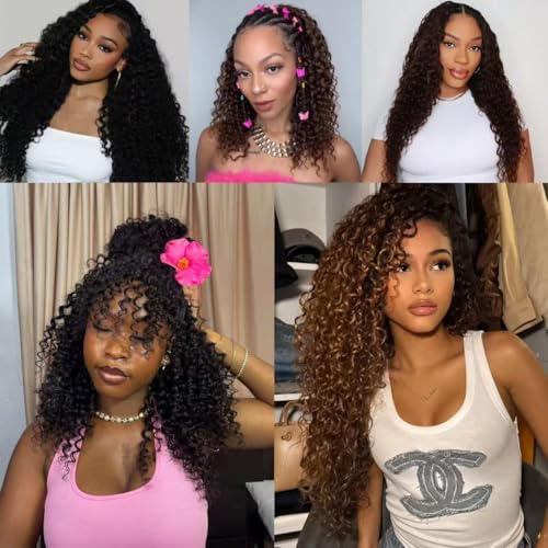 Honey Blonde Deep Wave Crochet Hair Extensions - 18 Inch, 120g