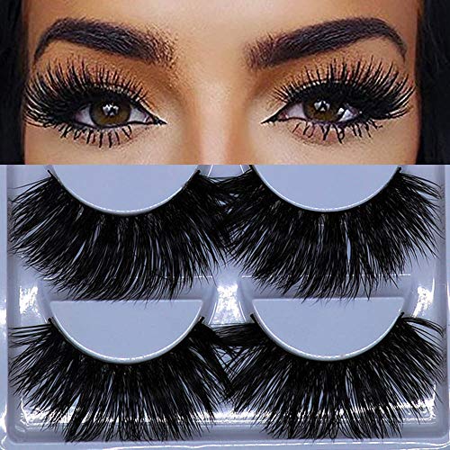 5 Pairs 3D Mink Lashes 25mm Natural Fluffy False Eyelashes